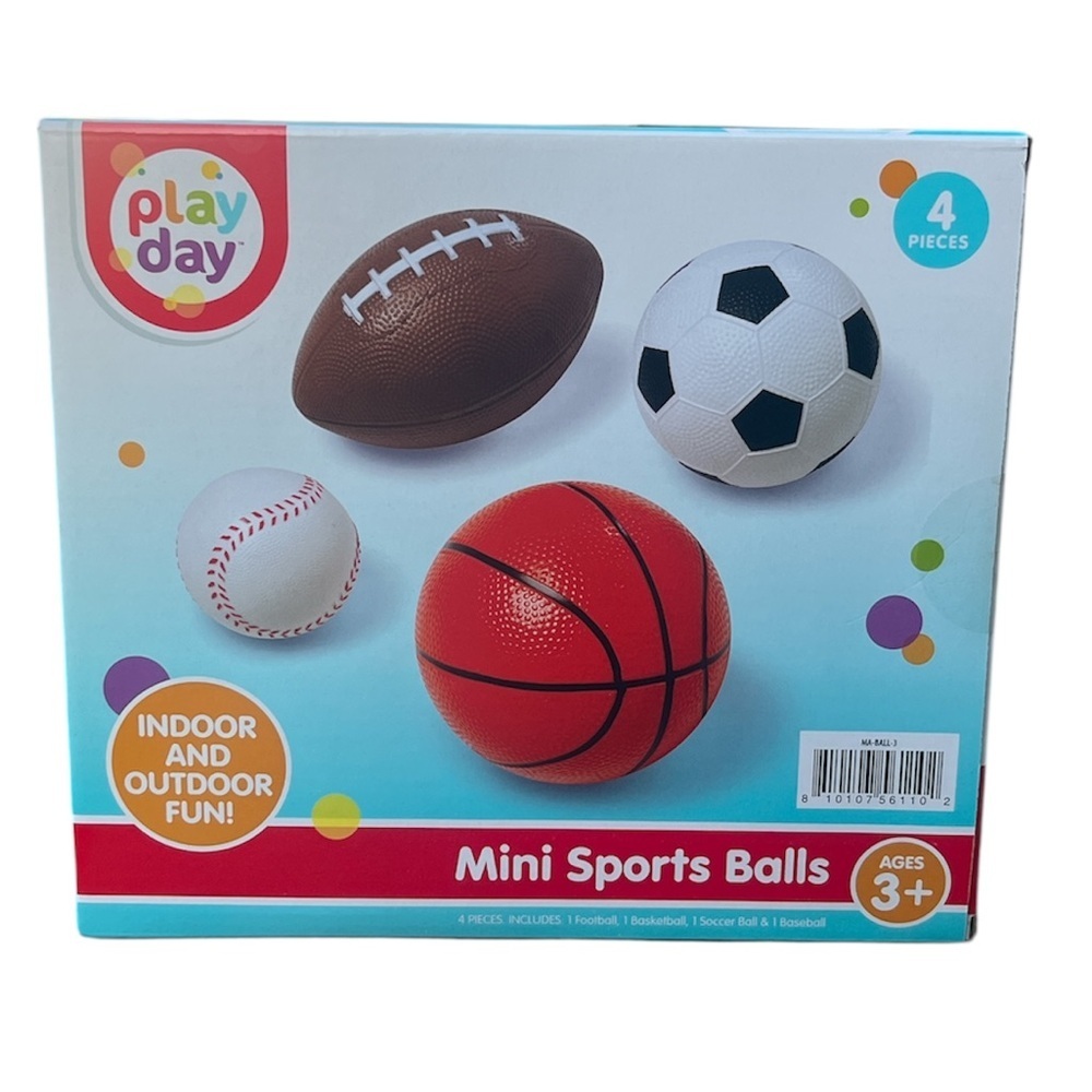 MINI SPORTS BALLS SET- BROWN, WHITE, BLACK - Picture 2 of 6